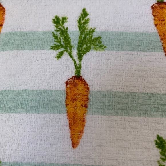 Martha Stewart Striped Carrot Kitchen Hand Towel Set of 2 16x24" Cotton - Picture 7 of 9